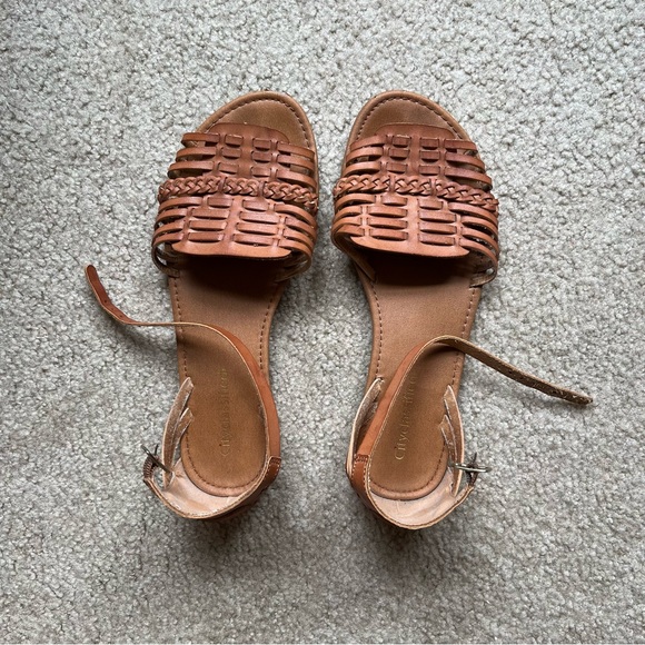 Cityclassified Shoes - City Classified Brown Huarache Ankle Strap Sandals